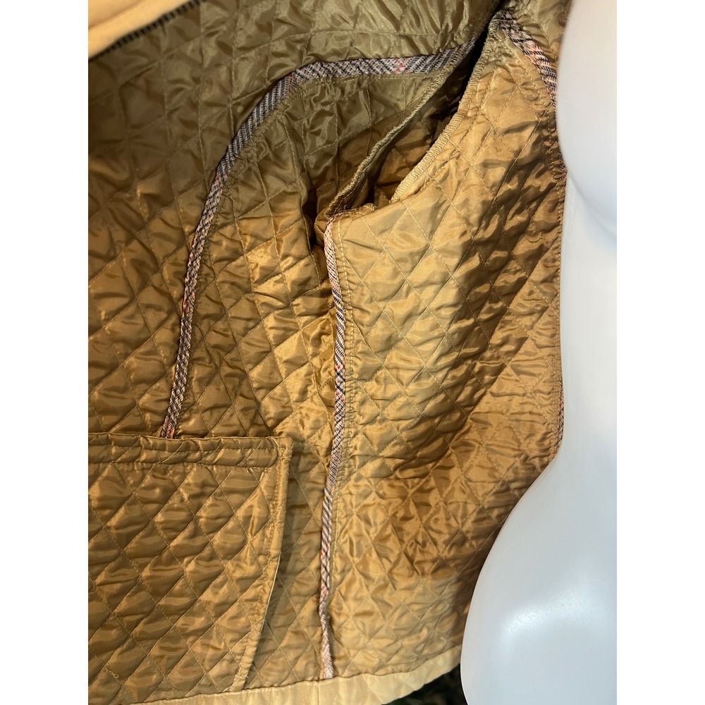 Merona Womens XL Tan Beige Quilted Barn Jacket Full Zip Lightweight Equestrian - Picture 4 of 6